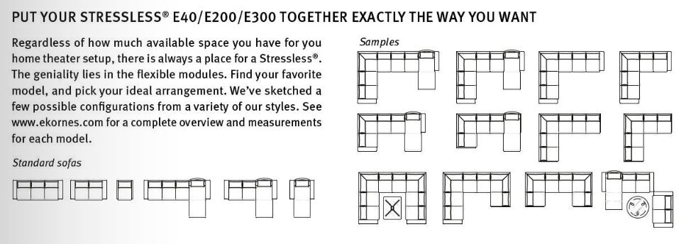 Numerous layouts for Stressless Sectionals.