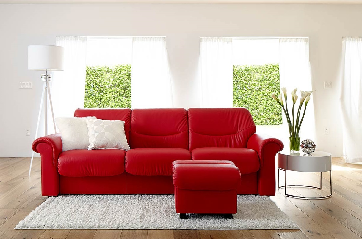 Stressless Liberty Sofa in Tomato Paloma Leather by Ekornes