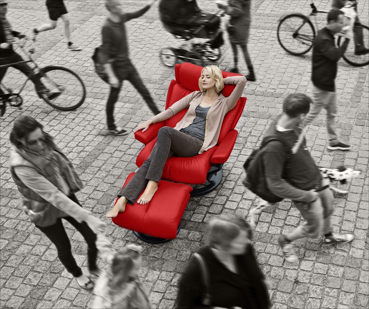 Magic Medium Recliner from Ekornes- Tomato Magic Medium Recliner from Ekornes