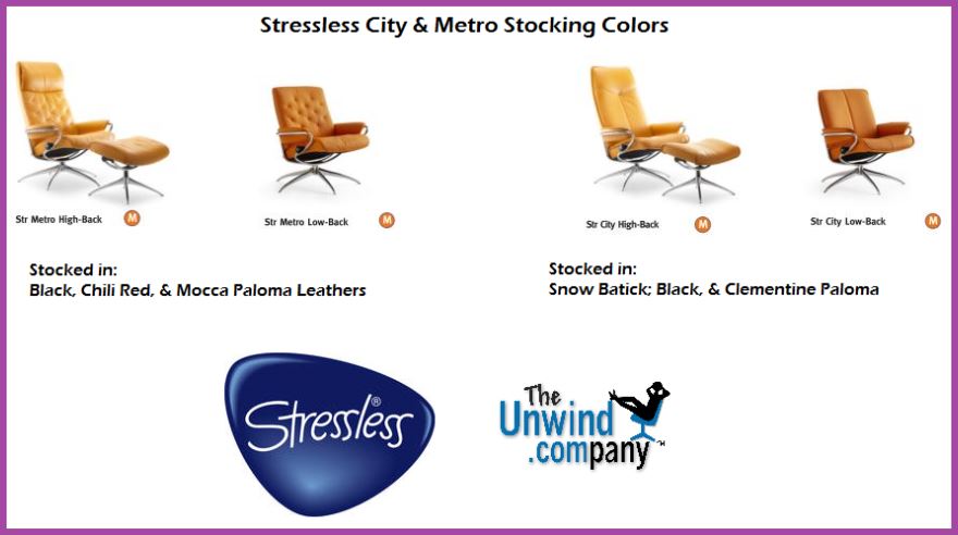 City and Metro Recliners stocked in Batick and Paloma options.