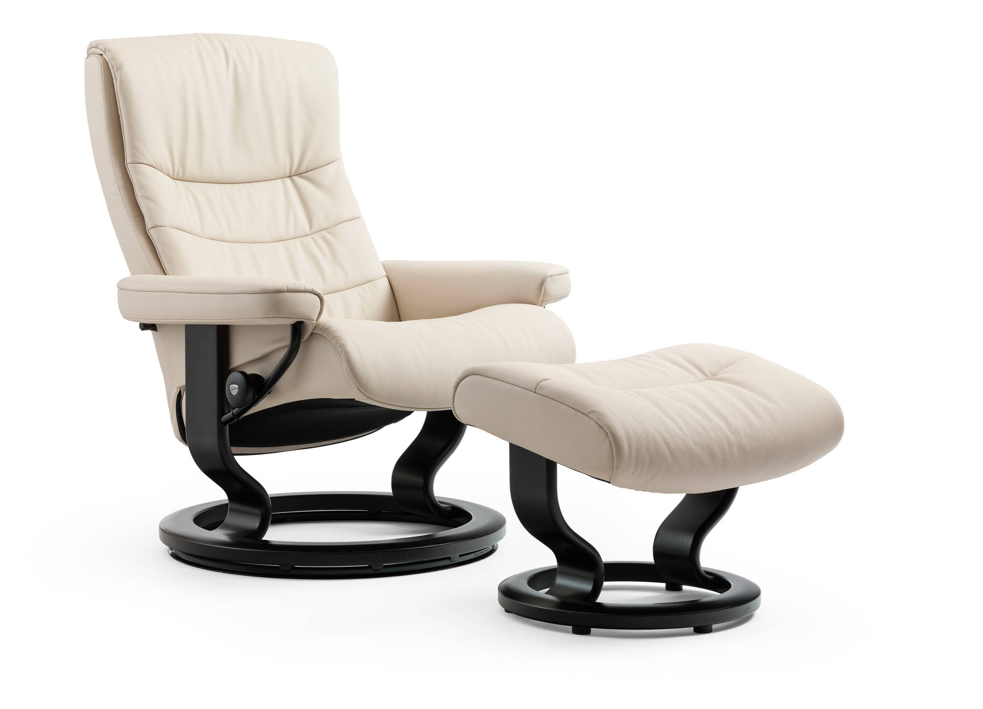Nordic Medium Stressless Recliner- Vanilla Cori Leather Nordic Medium Stressless Recliner- Vanilla Cori Leather
