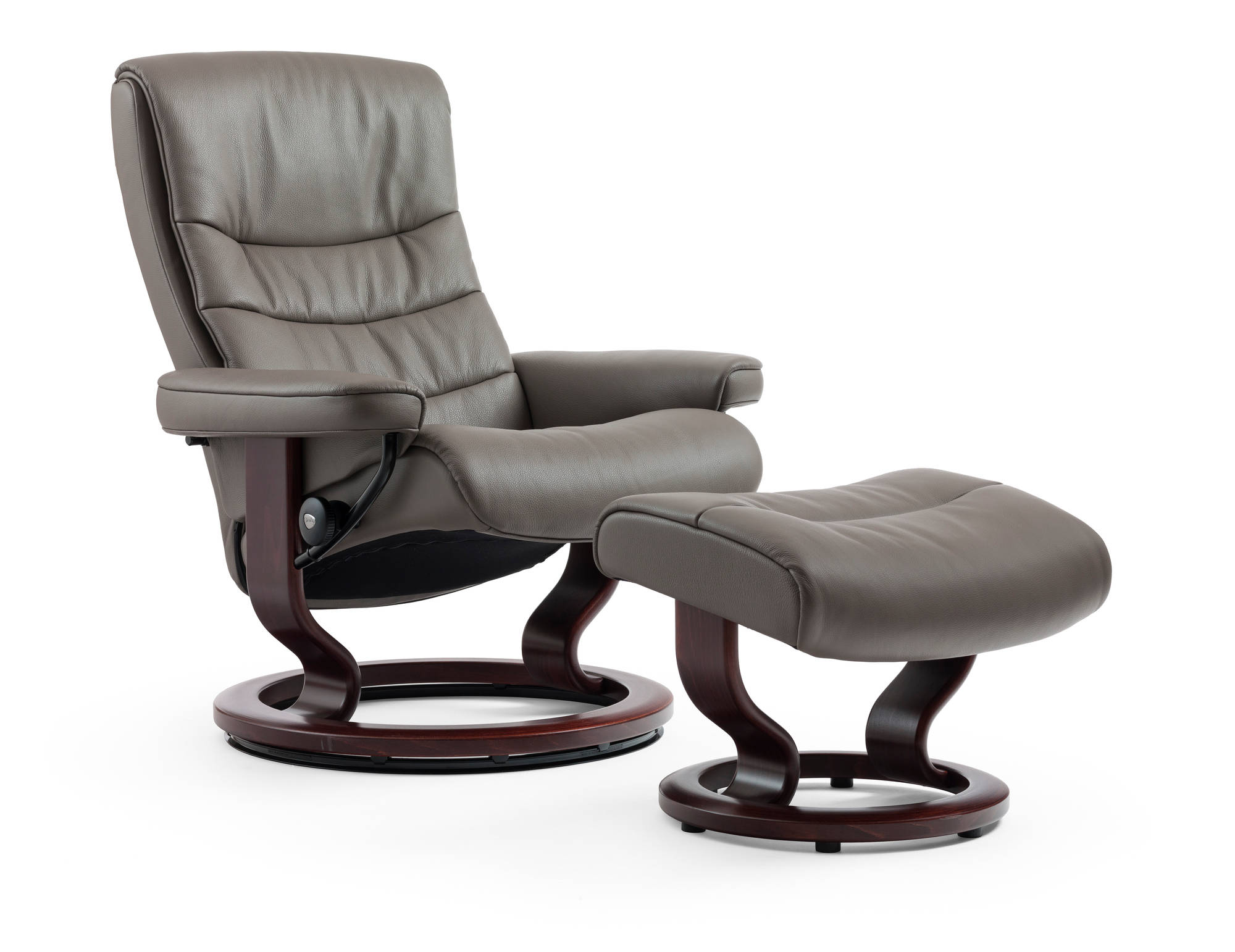 Cori Leather Khaki Color- Ekornes Nordic recliner. Nordic Recliner by Ekornes in Khaki Cori Leather