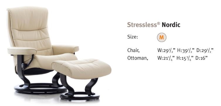New Medium Stressless Recliner- The Nordic Nordic- New Stressless Model- Medium Size