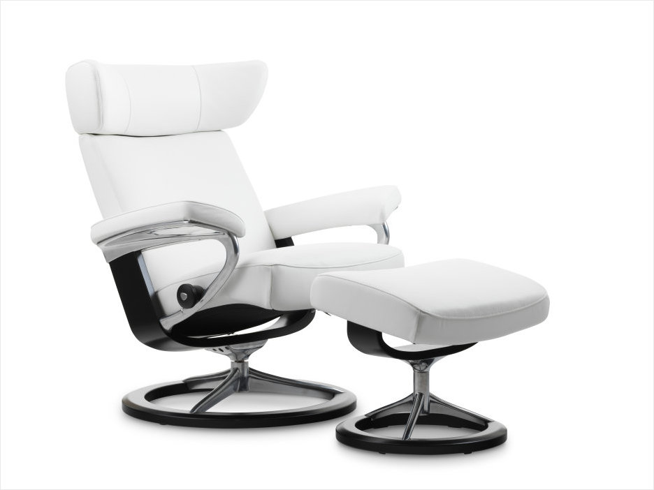 Stressless Viva Recliner in White Leather